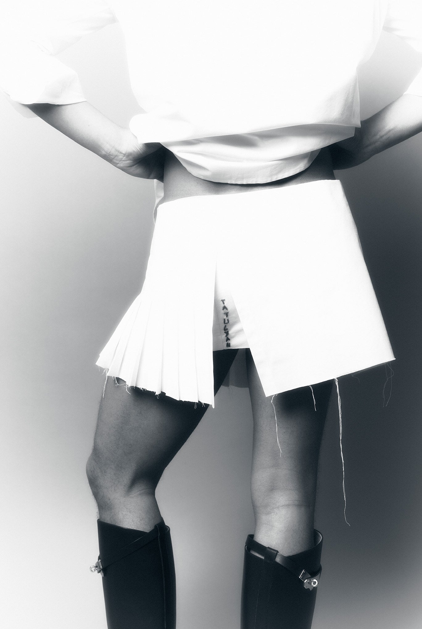 White mini skirt